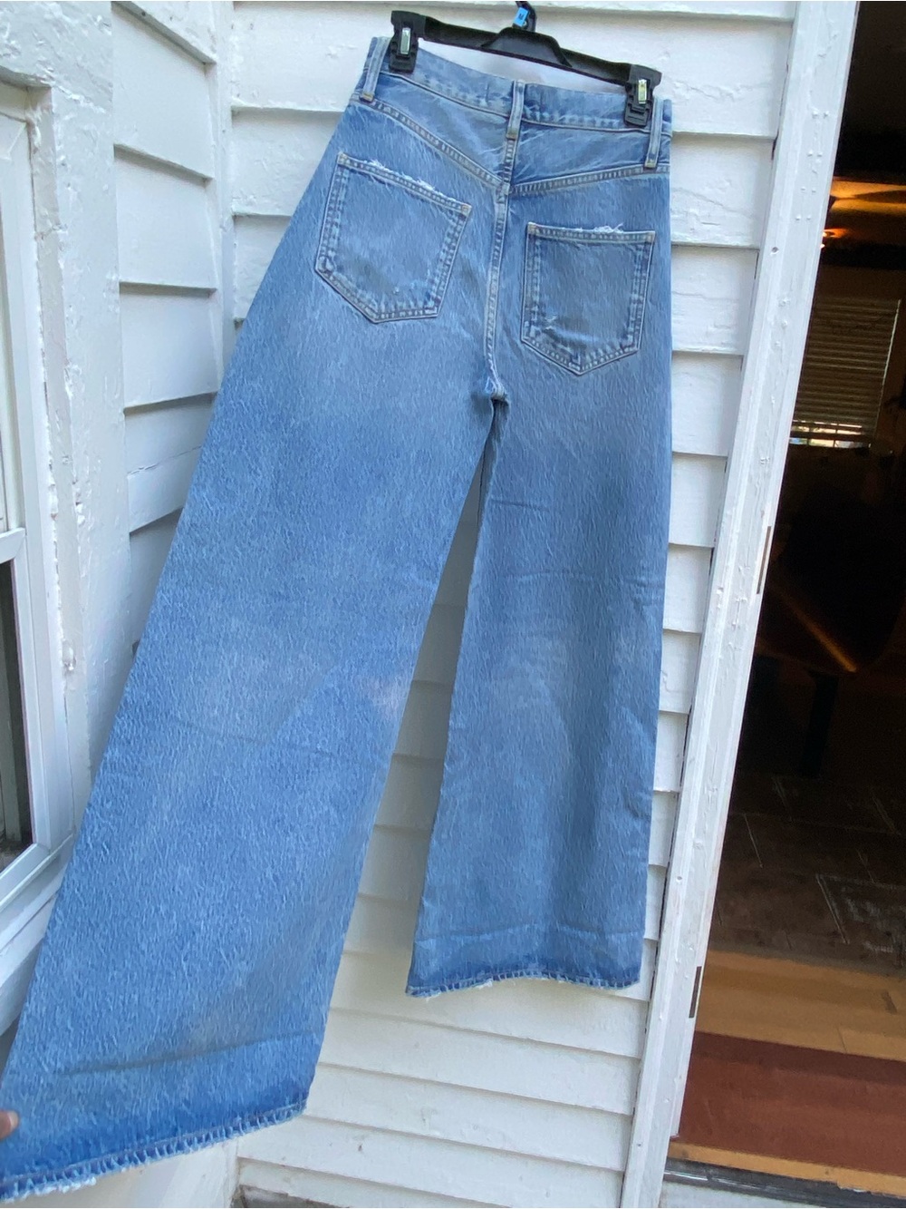 We The Free High Rise Blue Jeans Elephant Flare Bell Wide Leg Bottoms - Picture 9 of 10